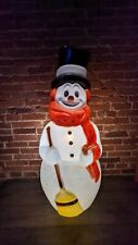 Vtg Frosty the Snowman w/ Broom Lighted Christmas Blow Mold General Foam 42