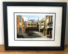 2016 LARRY DOTSON DISNEY EPCOT LA PETITE RUE FRANCE PAVILION FRAMED SIGNED PRINT picture