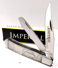 Imperial Schrade Cracked Ice Celluloid 2 Blade Folding Trapper Pocket Knife picture
