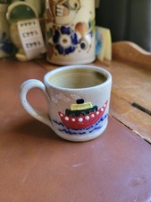 Salmon Falls Stoneware Pottery Miniature Ship Nautical Design Cup 2025 picture