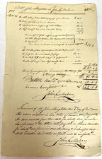 BOSTON 1785 FINANCIAL ACCT & PROMISSORY RECEIPT JOHN CALLAHAN & JOHN STOUGHTON picture