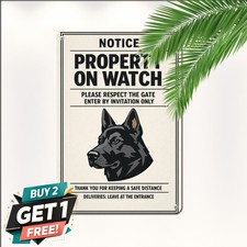 Dutch Shepherd Home Protected By Dog Security Notice Metal Sign 8x12 picture