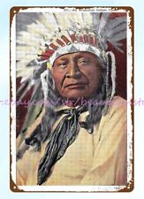 NATIVE AMERICAN INDIANS SIOUX CHIEF RED CLOUD metal tin sign lodge cafe picture