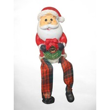 Small Resin Santa Claus Holiday Shelf Sitter Dangle Legs picture