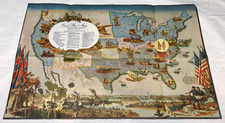VINTAGE 1961 Gravy Train General Foods Civil War Centennial Color Map SHIPS FREE picture