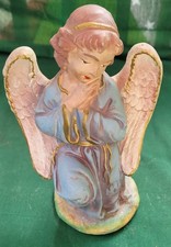 Large Antique Handpainted Plaster Angel Nativity Figurine Replace Manger picture