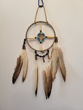 Native American Dream Catcher, Ethnic Handmade Feathers Bone Beads Leather  picture