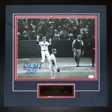 Carlton Fisk Autographed Boston Red Sox (1975 WS HR) Deluxe Framed 11x14 Photo w picture