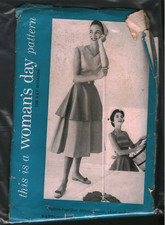 5066 Vintage Woman's Day Sewing Pattern 1950s Blouse Halter Skirt Apron 10 OOP picture
