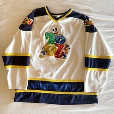 VINTAGE 2007 WALT DISNEY WORLD HOCKEY JERSEY 2XL MICKEY MOUSE DONALD GOOFY SHIRT picture