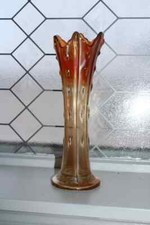 Antique Carnival Swung Glass Vase Marigold Dugan Target picture