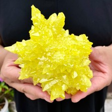 Rare Natural yellow sulfur crystal quartz crystal mineral specimen 500G picture