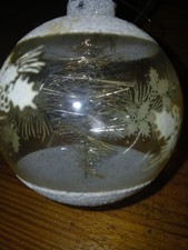 VINTAGE FRANKE Tinsel Stencil Frosted Unsilvered MICA CONFETTI USA ORNAMENT 3 in picture