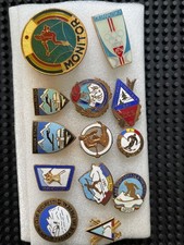 Vtg Ski Pins Soviet-era Eastern-Bloc 1947 1957 Romania Czech Poland (Lot of 13) picture