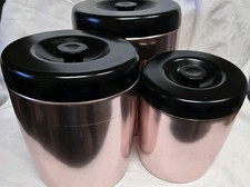 Vtg West Bend Rose Gold Aluminum Canister Set of 3 MCM Retro Kitchen picture