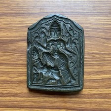 antique old bell metal jewelry stamp die seal hindu god or goddess pattern picture