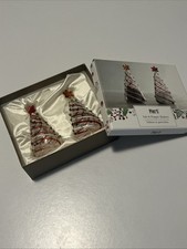 Pier 1 Imports Christmas Tree glass salt and pepper shakers picture