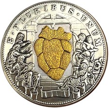 Movable Mechanism Coin Roman Booteen Amazing Art 'Beating Gold Heart' Hobo picture