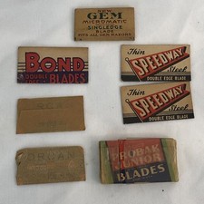 Vintage Razor Blade Lot, GEM, Bond, Orcan, Probak Junior - 7 Pc picture