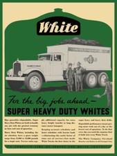 1932 White Trucks- Terminal Construction Co. NEW METAL SIGN: 12x16