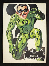 1966 Topps Batman Black Bat #36 The Riddler ROOKIE CARD Joker Robin Cat Woman picture