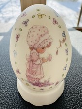 Precious Moments Egg on Stand Easter Porcelain We Are Gods Workmanship Vtg 1992 picture