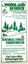 Vintage Woodland Echoes Campground Cave Junction Oregon Brochure From The 80's picture