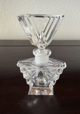 Rare Art Deco ACC Asymmetrical Hand Cut Faceted Crystal Scent Perfume Bottle picture