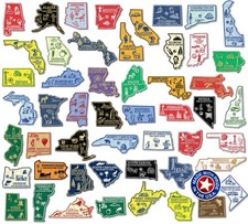 Original U.S. State Magnet Set by Classic Magnets, 51-Piece Vintage Magnet Set picture