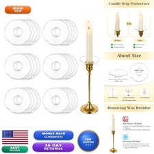 Hewory Glass Bobeches 24 Pcs Wax Drip Catcher for Candlesticks - Flower picture