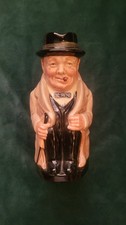 Pair 2 Vintage Royal Doulton Winston Churchill Toby Jugs England D6172 picture