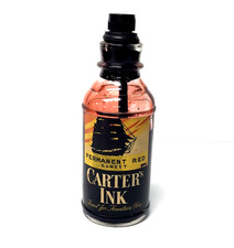 Rare 1930s CARTERS INK Master Bottle Red Sunset Ship Label for Fountain Pens 7
