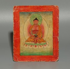 Real Tibet 19th Century Old Antique Buddhist Tsakli Tsaklis Thangka Amitabha picture