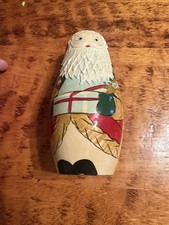 Vintage KURT ADLER Santa Claus Wooden Russian Nesting Dolls Christmas SET 6 Z18 picture