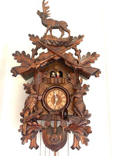 Black Forest RARE Cuckoo Clock Germany Edelweiss Der Frohliche The Wanderer VTG. picture