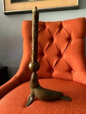 Hard to Find SIGNED McClelland Barclay Seal Balancing Ball on Nose CANDLESTICK picture