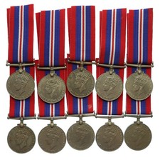 Job Lot of 10 Genuine WW2 1939-45 War Medals - Full Size picture