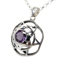 Kabbalah Pendant with Magen David Silver 925 with Amethyst Amulet Talisman picture