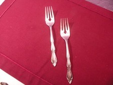 Set Of 2 International Silver Anniversary Stainless Salad Forks 6 3/8