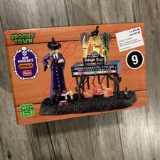 NEW IN BOX Spooky Town Lighted Broom Charging Station picture