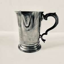 Antique Edwardian English Pewter 1 Quart Ale Measure Crown ER 350 Pub Tankard picture