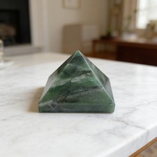 Elegant Green Jade Pyramid | Certified Natural Crystal for Heart Chakra picture
