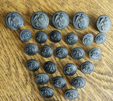 WW2 USMC MARINE CORPS OFFICER UNIFORM BLACK BUTTONS LOT OF 25 picture