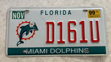 Vintage 1999 Miami Dolphins NFL Florida License Plate D161U picture