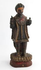 Antique Spanish Colonial Santos Wood Statue, Santo Nino Jesus, Philippines 15.5” picture