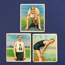 3 Antique 1910s Hassan & Mecca Cigarettes Trading Cards – Athlete Series picture