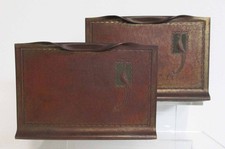 Antique Arts & Crafts Hammered Copper Bookends Roycroft Bird of Paradise 1910s picture