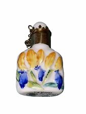 Limoges Peint Main Porcelain Perfume Scent Bottle Exclusive Chamart Irises picture