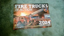 FIREFIGHTING CALENDAR FIRE TRUCKS IN ACTION 2024 WALL CALENDAR - UNUSED picture