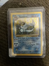 Vaporeon Miscut Pokemon Card Jungle Base Set 12/64 Holo Vtg 1999 1/1 Vintage picture